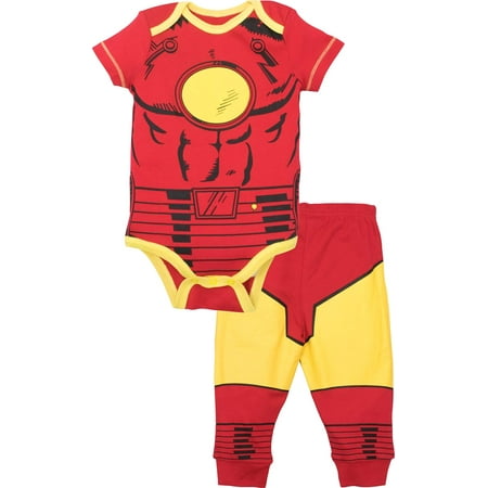 

Marvel Avengers Iron Man Infant Baby Boys Cosplay Bodysuit and Pants Set 24 Months