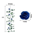 thumbnail image 3 of Efavormart 6 ft Royal Blue Silk Rose 5 Flowers Garland with Bendable Wire Vines Artificial Flower Garlands with Leaves for Weddings, 3 of 11
