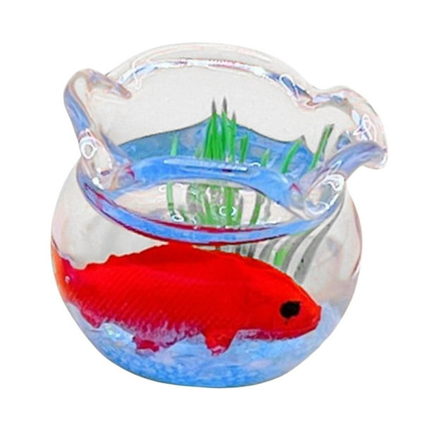 1/12 casa de muñecas peces en acuario miniatura pecera accesorio decoración DIY Rojo