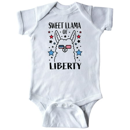

Inktastic Sweet Llama of Liberty with Llama and Stars Gift Baby Boy or Baby Girl Bodysuit