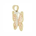 thumbnail image 2 of 14k Tricolor Gold, Elegant Butterfly in Flight Pendant Charm 22mm with 16" Dainty Neck Chain, 2 of 7