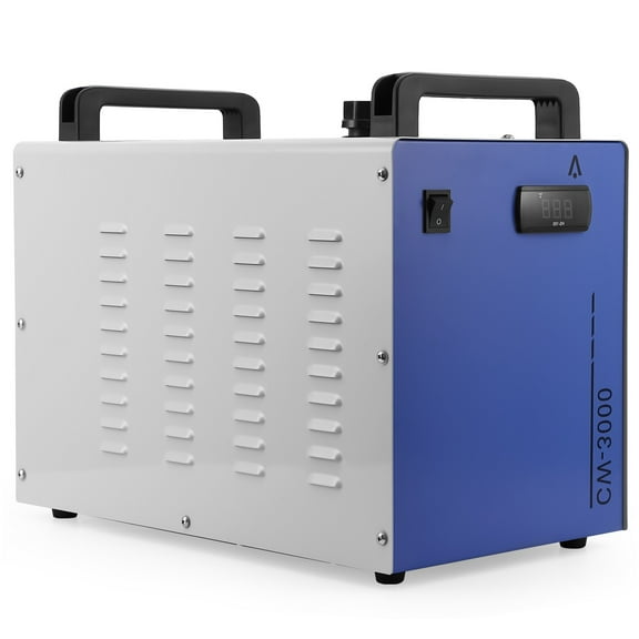Industrial Water Chiller, 110V 9L Industrial Water Cooling Chiller, 2.6GPM FlowRate Water Cooling System, CW-3000 Thermolysis Water Chiller, Water Cooler for 40-80W CO2 Laser Engraving&Cutting Machine