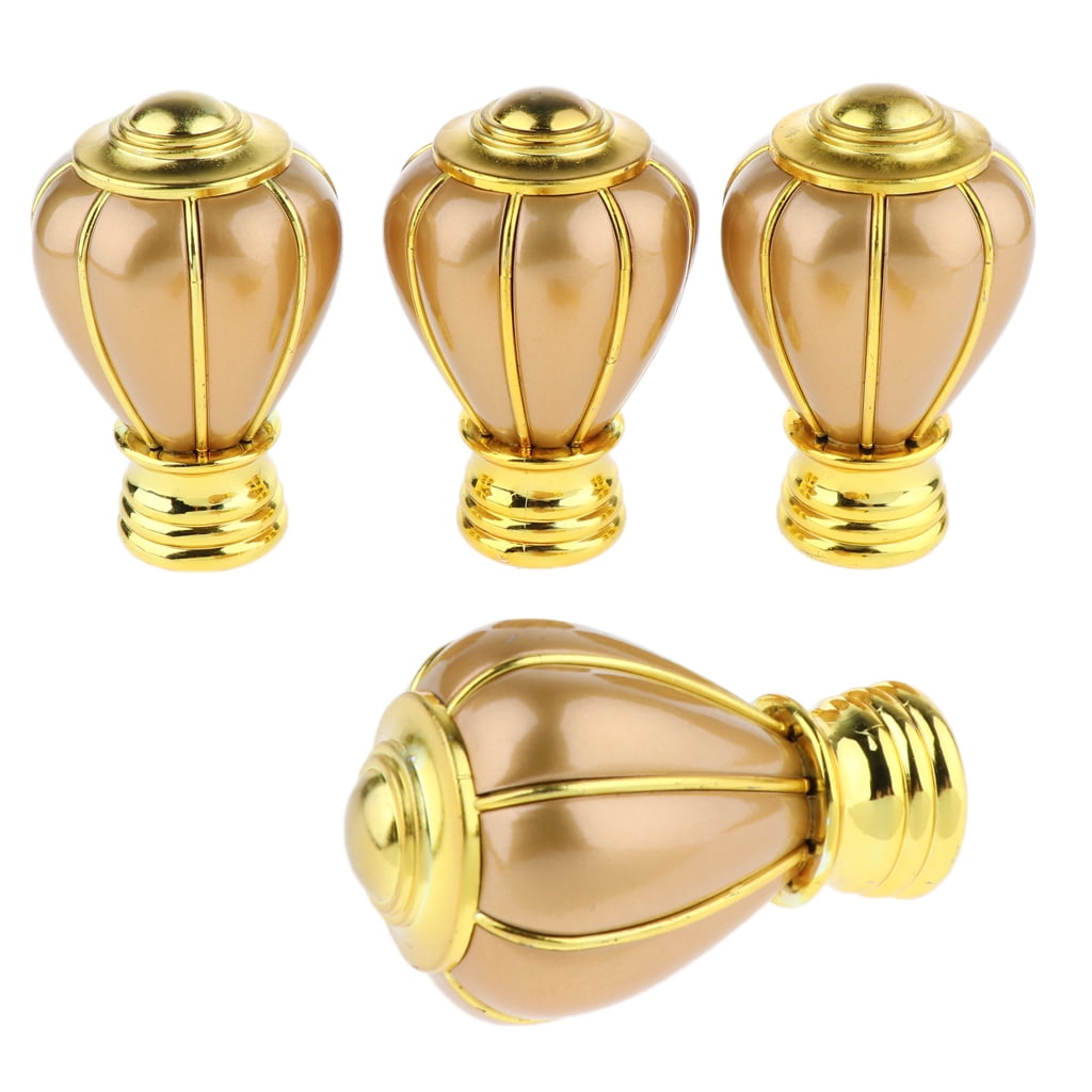 4 Pieces Finials Drapery Rod Ends for 28mm Curtain Poles Window Decor 