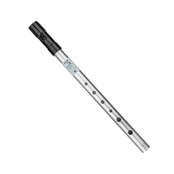 Silbato de flauta portátil, instrumento de música de 6 agujeros, fácil de aprender, silbato de estaño, silbato irlandés Penny para principiantes 275 cm plata Gloria silbato de hojalata
