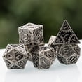 thumbnail image 4 of GFDYREE Steampunk Style Metal Dice Set 7 Die Polyhedral DND Dice Set D&D Dice for Dungeons and Dragons Role Playing Game and Math Teaching (Ancient Silver), 4 of 7