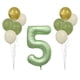 thumbnail image 2 of Juego de globos del primer cumpleaños - 0-9 números de papel de aluminio y 10 globos verdes con cinta para decoraciones de fiesta, 2 of 6