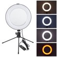 thumbnail image 3 of Luz de relleno de espejo de 8 pulgadas Luz de anillo RGB con trípode de escritorio para fotografía en vivo, 3 of 8