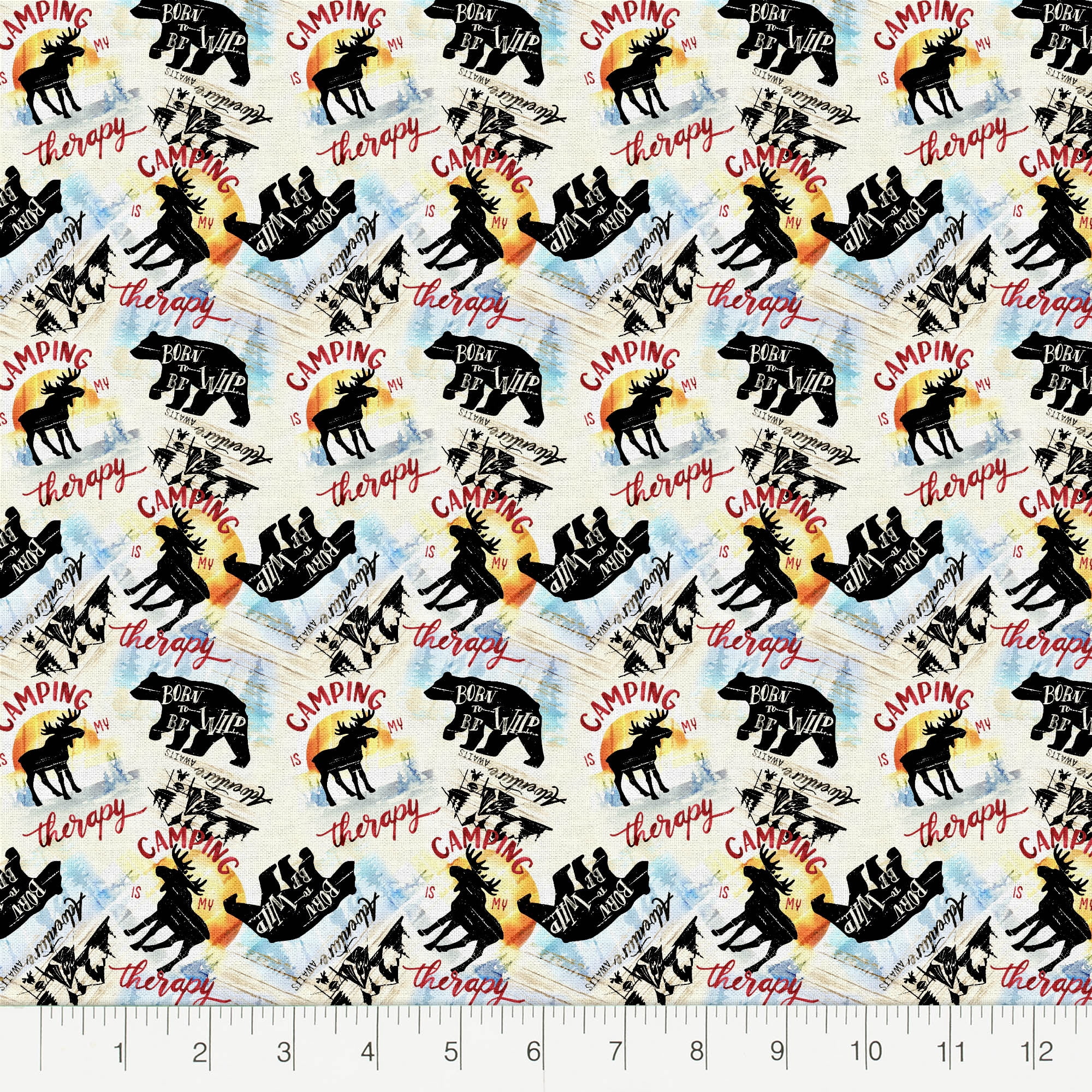 Fabric Editions 18"x21" 100% Cotton Fat Quarter Born to be Wild Precut Bundle, Multicolor 15 Piece
