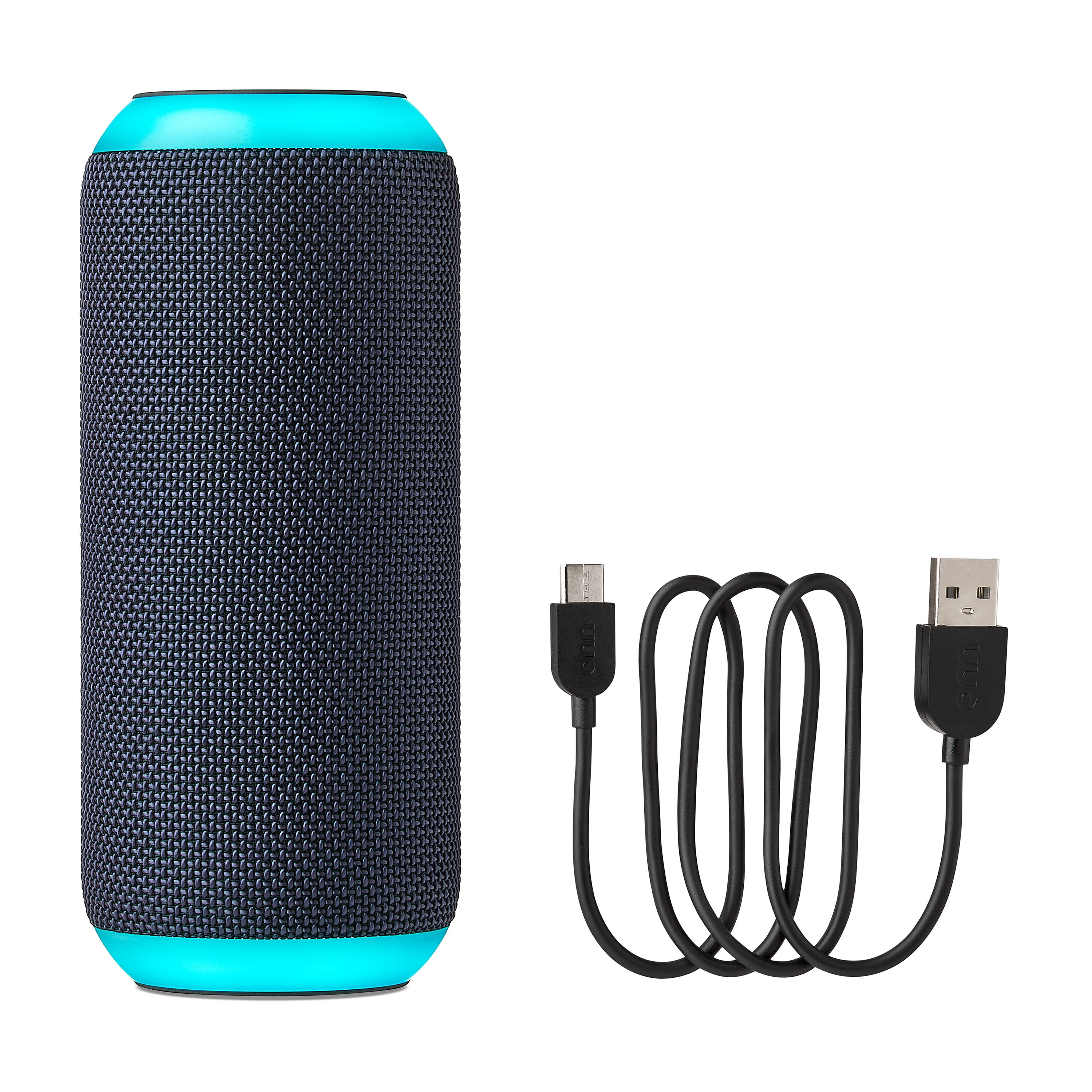 onn Medium Rugged Speaker with Bluetooth Wireless Technology and LED Lighting, Gray