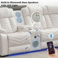 thumbnail image 4 of Othniel Power Reclining Sectional Couch with Bass Speaker Ambient Light USB Port,Cup Holder White, 4 of 8