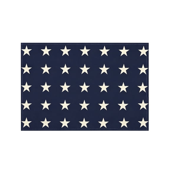 JWZZYD 16.5"x12.6" Patriotic Star Pattern Placemat, Navy Blue with White Stars Table Mat, 4th of July, 250th Anniversary Independence Day Memorial Day Kitchen Dining Table Decor, 1 Pack