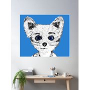 Silver Fox Poster Wall Art, Modern Wall Decor For Living Room Bedroom, 8x12 UNFRAMED