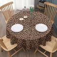 thumbnail image 3 of Brown and Black Leopard Print Round Tablecloth 60"x60",Wrinkle Wipeable Table Cloth for Kitchen Dining Room Picnic Patio Party, 3 of 6