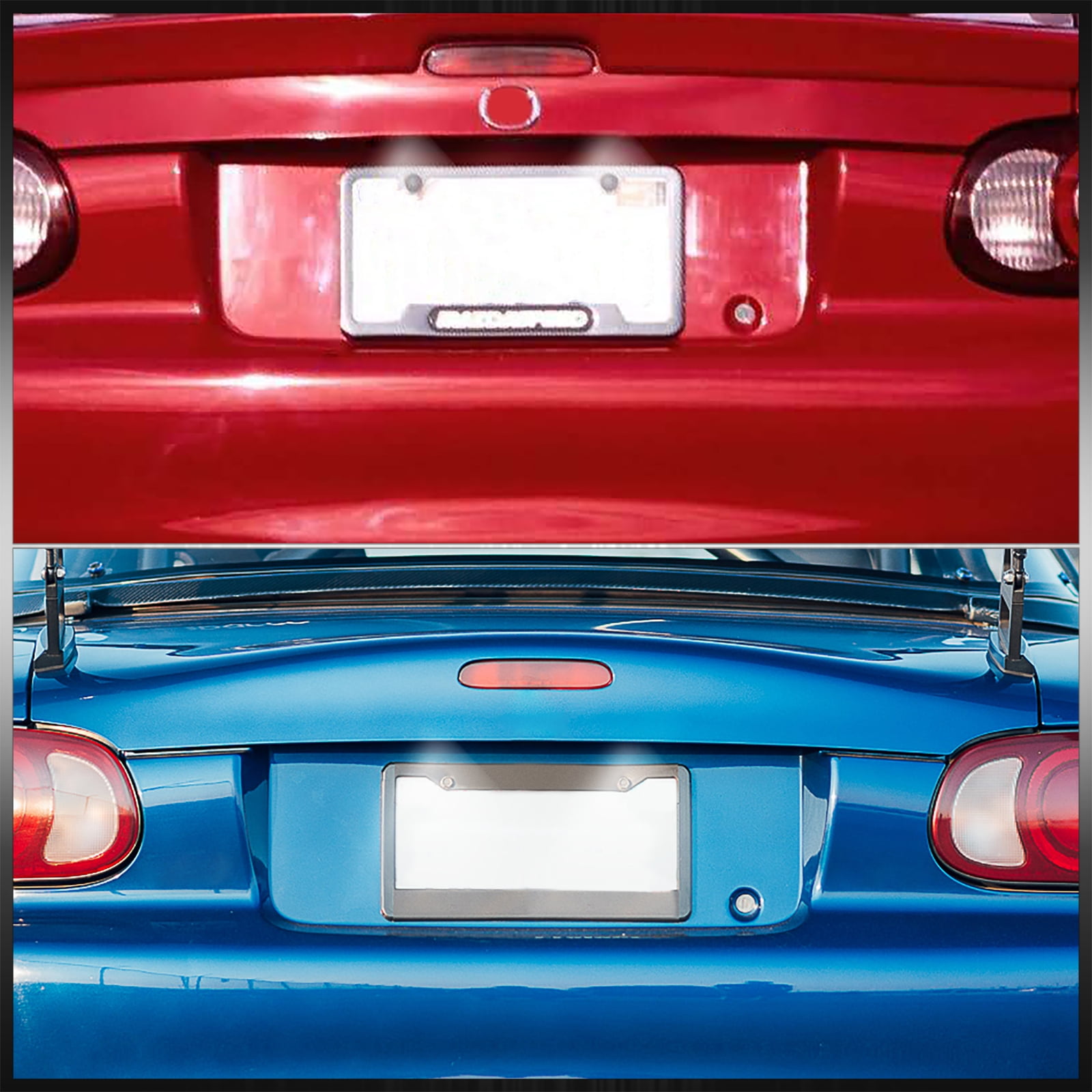AJP Distributors 2PCS White SMD LED License Plate Lights Lamps Assembly Pair Compatible/Replacement For Mazda Miata MX-5 Protege MPV Tribute / Ford Escape 1999 2000 2001 2002 2003 2004 2005 2006 2007