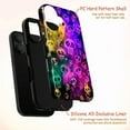 thumbnail image 4 of Psychedelic Skull Art Phone Case, Neon Grunge Rainbow Design Protective Phone Cover for iPhone 16 15 14 13 12 11 Pro Max Mini Plus, 4 of 6