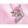 thumbnail image 2 of Alilang Silvery Tone Sparkly Aurora Borealis Pink Crystal Rhinestones Sly Foxy Fox Animal Statement Ring, 2 of 4