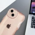 thumbnail image 2 of Compatible with iPhone 14 Case,Cute Clear Curly Wave Frame Shape Design with Camera Lens Protector Cover,Soft Slim Transparent TPU Full Protection Case for Women and Girls-Pink, 2 of 11