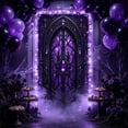 thumbnail image 4 of Halloween Decorations Door Cover,35.4x70.8 Inch Spooky Ghost Horror Doorway Curtains Door Covers Banners Decor,Perfect for Entryway Layout,Festival Scene Setting,Purple, 4 of 6
