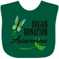 thumbnail image 3 of Inktastic Organ Donation Awareness- Butterfly Green Ribbon Boys or Girls Baby Bib, 3 of 4