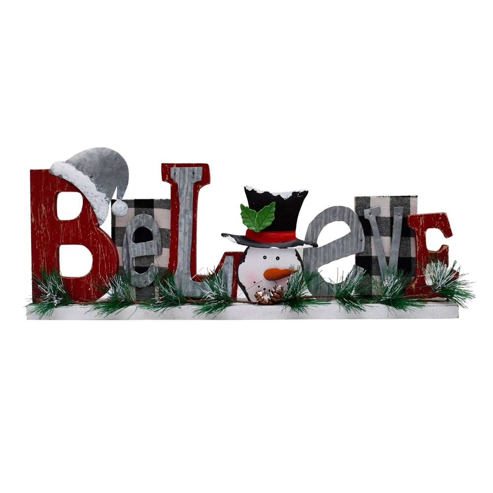Wood Believe Christmas Sign Rustic Snowman Believe Sign Cutout Free