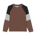 thumbnail image 6 of Efsteb Kids Girls Shirts Loose Casual Patchwork Long Sleeve Tops Round Neck Raglan Sleeve Tops Fashion Comfy Cute Tops Print Blouses (Coffee,7 Years), 6 of 6