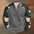thumbnail image 2 of guisaled Hunting Camo Sweatshirts Men Long Sleeve Half Zip Up Crewneck Sweatshirt Fall Winter Casual Fashion Camouflage Pullover Tops, 2 of 5