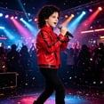 thumbnail image 7 of Halloween Cosplay Faux Leather Jacket and Pop Star Halloween Costume for Rock Star Role Play Dress Up Performance Outfit 110, 7 of 7