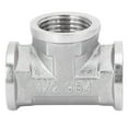 thumbnail image 1 of Adaptador de conector de tubo en T tipo T de acero inoxidable, rosca hembra G1/2 a G1/2, 1 of 10
