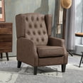 thumbnail image 2 of HOMCOM Button Tufted Accent Chair, Faux Leather Armchair, Brown, 2 of 10