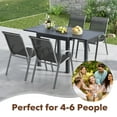 thumbnail image 4 of Topbuy Extendable Outdoor Dining Table 31.5 -63 Inches Patio Dining Table w/ All-weather Aluminum Frame Large Rectangular Table, 4 of 8