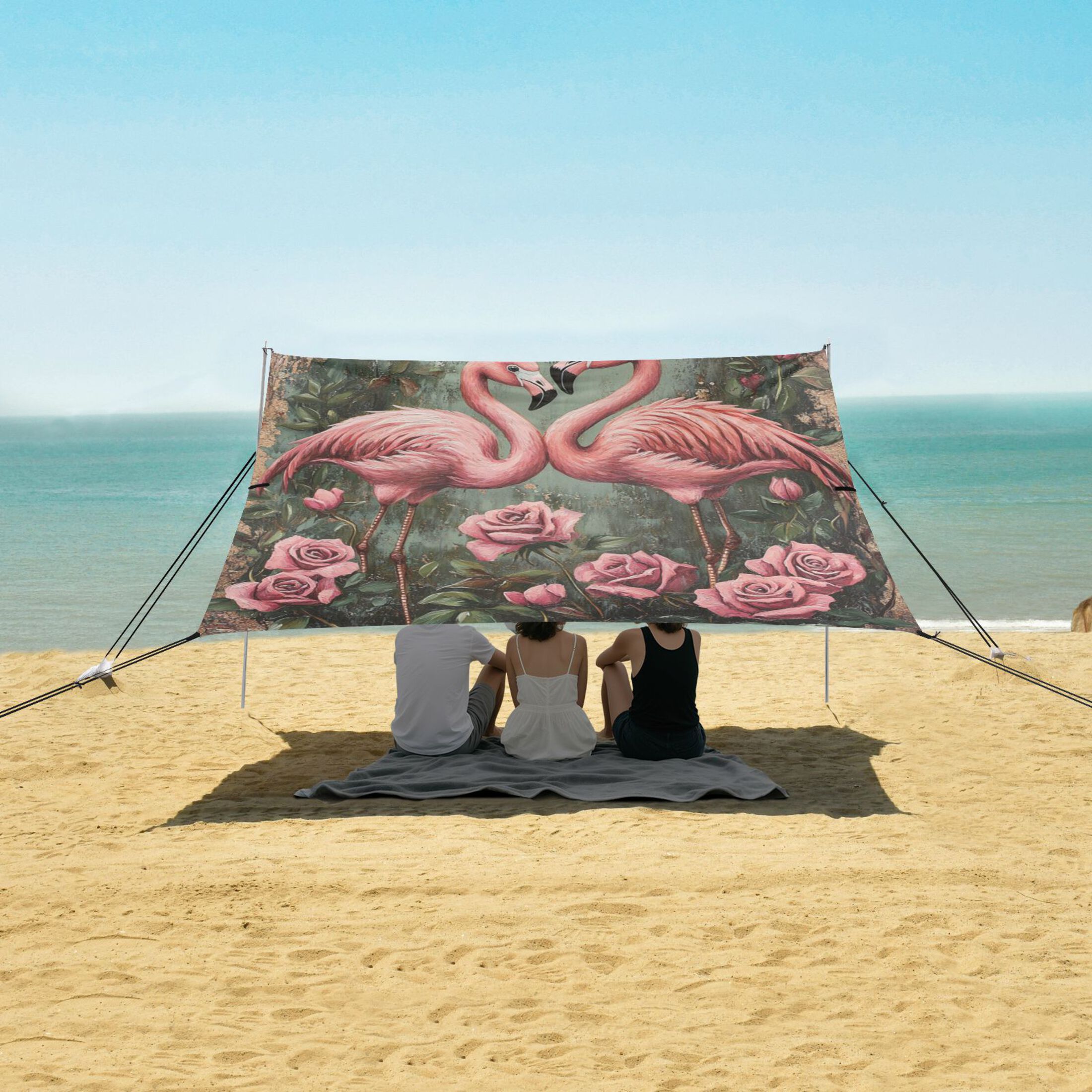 Wobogo Crown Skull Black Pattern Beach Tent Camping Sun Shelter
