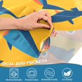 thumbnail image 3 of Yayeee Kitchen Curtains Tier Pair Light Filtering 27"x24" Rod Pocket Short Cafe Window Panel, Yellow Sardines Pattern, 3 of 7