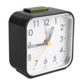 thumbnail image 4 of Reloj pequeño negro con alarma, silencioso, diseño minimalista, función de repetición con luz de fondo, reloj retro para dormitorio y sala de estar, 4 of 14