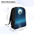 thumbnail image 4 of Fotbe Night Sky Moon Dolphin Mochila de Viaje para Laptop, Mochila Ejecutiva Delgada y Resistente 15.6", 4 of 8