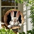 thumbnail image 2 of BotaniNest Easter Bunny Rabbit Hole Door Sign Wooden Easter For Festive Home & Party Entrance 30x30cm, 2 of 7