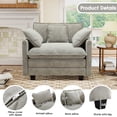 thumbnail image 3 of BedLuxury 41.8” Oversized Accent Chair, Chenille Cloud Armchair for Living Room, Gray, 3 of 8