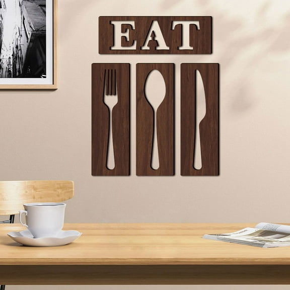 GOOHOCHY Basswood Farmhouse Kitchen Wall Decor Sign in Brown, 7.9 Inches, Perfect for Above Cabinet Decoration