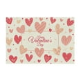 thumbnail image 1 of Valentine's Day Decorations,Holiday Table Mat Set of 1 Linen Printed Insulation Pad for Romantic Candlelight Dinner Dining Room Setting and Western Decor, 1 of 6