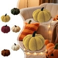 thumbnail image 6 of Plush Pumpkin Pillow Simulated 3D Cushion Stuffed Pumpkin Toy Pillows Fall Decorations for Thanksgiving Christmas Halloween Bedroom Sofa Couch, 13.7 inch Large Size, 6 of 7