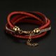 thumbnail image 3 of Pulsera con diseño de múltiples capas, brazalete con decoración de diamantes de imitación y lentejuelas de PU, joyería delicada (rojo), 3 of 3