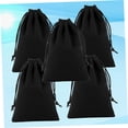 thumbnail image 3 of Raindrops 5Pcs Black Flannel Drawstring Bag Designed for Secure Closure and Versatile Storage, 3 of 8
