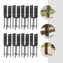 8 Pcs Black U-Shape Post Base Holder Wet Concrete Fence Post Holder 10.7*10*40cm for Fence & Gazebos