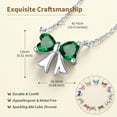 thumbnail image 5 of FindChic Bow Necklace for Women, Synthetic Emerald Birthstone Necklaces Bow Heart Cubic Zirconia Pendant Birthday Mothers Day Jewelry Gifts Her Wife Lady Adults Ideas, 5 of 9