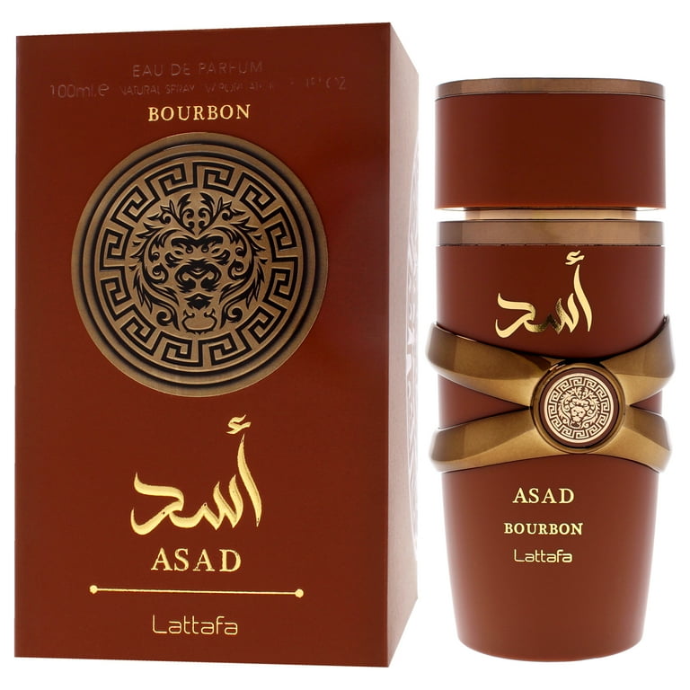 Lattafa Men's Asad Bourbon Perfume, Amber Spicy EDP Spray 3.4 oz