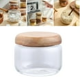 thumbnail image 6 of Mini Glass Airtight Canister with Wood Lids Container for Coffee Beans Candy, 6 of 6