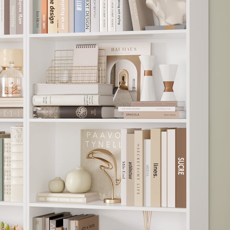Homfa 6 Tier Tall Bookshelf and Bookcase, 2PC Wooden Bookcase