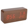 thumbnail image 1 of Reloj despertador, reloj despertador de madera, reloj despertador de madera LED, reloj despertador con control de voz, funcionalidad de alta precisión, 1 of 12