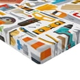 thumbnail image 2 of Ambesonne Construction Fitted Sheet 2 Pcs Set, Repairing Tools, Twin, Multicolor, 2 of 3