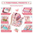 thumbnail image 4 of Soda Candy Backpacks for Girls 3pcs Kids Backpack Set with Lunch Bag Pencil Case Students Bookbag for Elementary Primary Middle School, Strawberry, 4 of 8