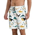 thumbnail image 2 of Kdxio Cute Whale Pattern Mens Casual Shorts - Drawstring Summer Beach Sports Shorts for Men, 2 of 9